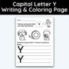 Capital Letter Y - Writing Practice + Coloring Page