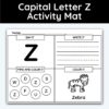 Capital Letter Z - Alphabet Activity Mat