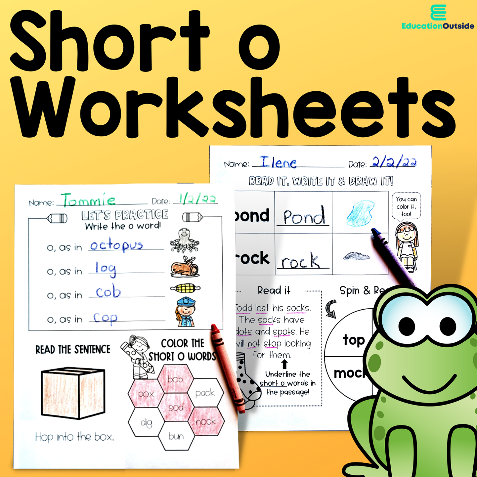5 Fast and Fabulous Short o Worksheets - No Prep Options (2023