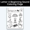 Letter A - Beginning Sound Coloring Page
