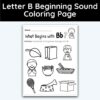 Letter B - Beginning Sound Coloring Page