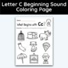 Letter C - Beginning Sound Coloring Page