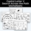 Capital Letter V - Search Across The Path Worksheet
