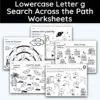 Lowercase Letter g - Search Across The Path Worksheet