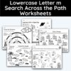 Lowercase Letter m - Search Across The Path Worksheet