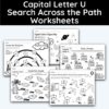 Capital Letter U - Search Across The Path Worksheet