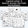 Capital Letter X - Search Across The Path Worksheet