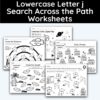 Lowercase Letter j - Search Across The Path Worksheet