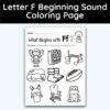 Letter F - Beginning Sound Coloring Page