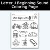 Letter J - Beginning Sound Coloring Page