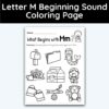 Letter M - Beginning Sound Coloring Page