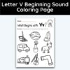 Letter V - Beginning Sound Coloring Page