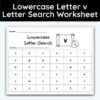 Lowercase Letter v - Single Letter Search Worksheet