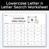 Lowercase Letter n - Single Letter Search Worksheet