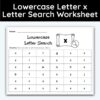 Lowercase Letter x - Single Letter Search Worksheet