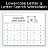 Lowercase Letter q - Single Letter Search Worksheet