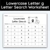 Lowercase Letter g - Single Letter Search Worksheet