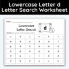 Lowercase Letter d - Single Letter Search Worksheet