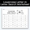 Lowercase Letter m - Single Letter Search Worksheet