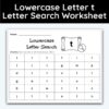 Lowercase Letter t - Single Letter Search Worksheet