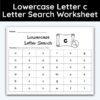 Lowercase Letter c - Single Letter Search Worksheet