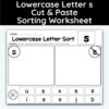 Lowercase Letter s - Cut, Paste, & Sort The Letters Worksheet