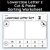 Lowercase Letter z - Cut, Paste, & Sort The Letters Worksheet