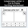 Lowercase Letter n - Cut, Paste, & Sort The Letters Worksheet