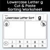 Lowercase Letter g - Cut, Paste, & Sort The Letters Worksheet