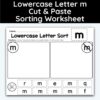 Lowercase Letter m - Cut, Paste, & Sort The Letters Worksheet