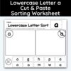 Lowercase Letter a - Cut, Paste, & Sort The Letters Worksheet