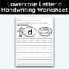 Lowercase Letter d - Tracing Worksheet - 3 Pack