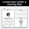Lowercase Letter e - Alphabet Activity Mat