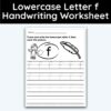 Lowercase Letter f - Tracing Worksheet - 3 Pack