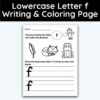 Lowercase Letter f - Writing Practice + Coloring Page