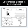 Lowercase Letter k - Alphabet Activity Mat