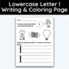 Lowercase Letter l - Writing Practice + Coloring Page