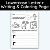Lowercase Letter r - Writing Practice + Coloring Page