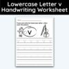 Lowercase Letter v - Tracing Worksheet - 3 Pack
