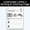 Lowercase Letter x - Writing Practice + Coloring Page