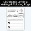 Lowercase Letter y - Writing Practice + Coloring Page