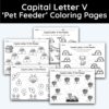 Capital Letter V - Pet Feeder Coloring Page