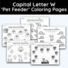 Capital Letter W - Pet Feeder Coloring Page