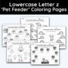 Lowercase Letter z - Pet Feeder Coloring Page