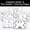 Capital Letter G - Pet Feeder Coloring Page