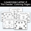 Lowercase Letter d - Pet Feeder Coloring Page