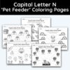 Capital Letter N - Pet Feeder Coloring Page