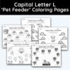 Capital Letter L - Pet Feeder Coloring Page