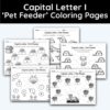 Capital Letter I - Pet Feeder Coloring Page