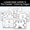 Lowercase Letter b - Pet Feeder Coloring Page